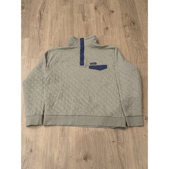 Patagonia Diamond Quilted Snap T Pullover Fleece Jacket (Men’s X Large) Gray